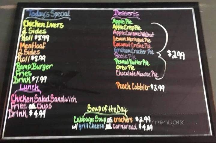 The Oakford Diner - Richwood, WV menu_pic
