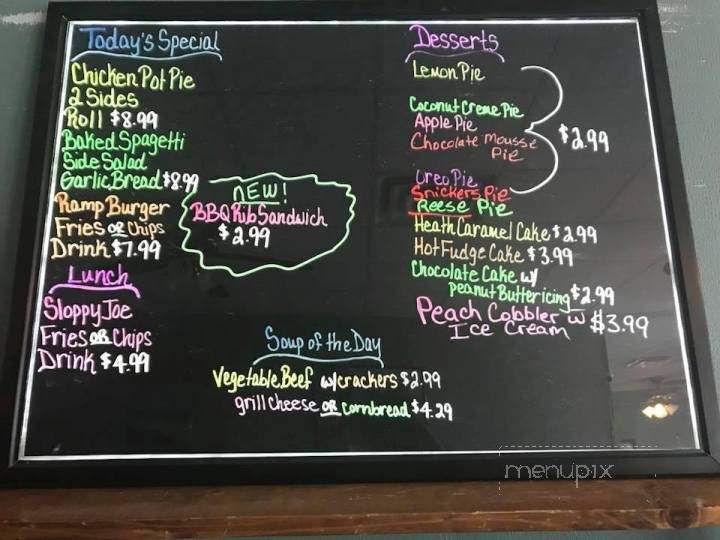 The Oakford Diner - Richwood, WV menu_pic