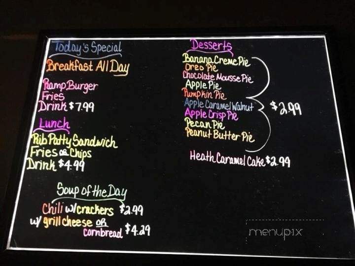 The Oakford Diner - Richwood, WV menu_pic