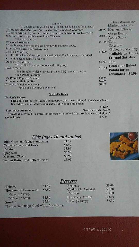 Parker's 4th Street - Clarksburg, WV menu_pic
