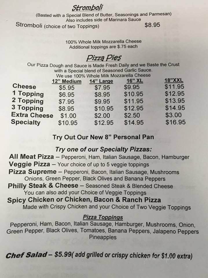 Mid Town Gas N Grill - Boonville, NC menu_pic