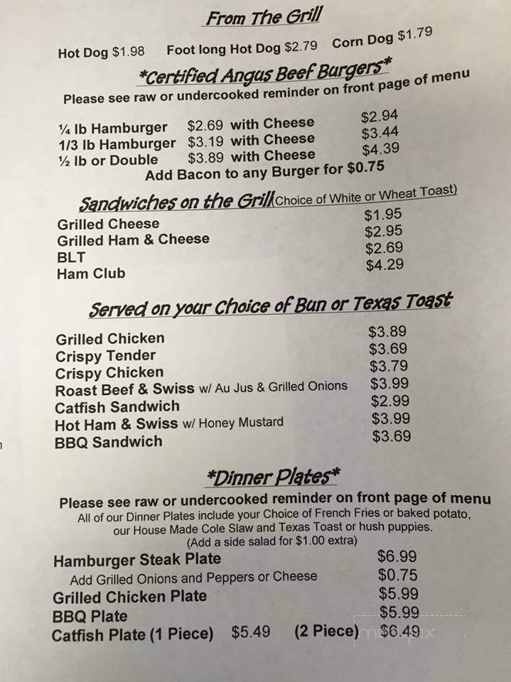 Mid Town Gas N Grill - Boonville, NC menu_pic