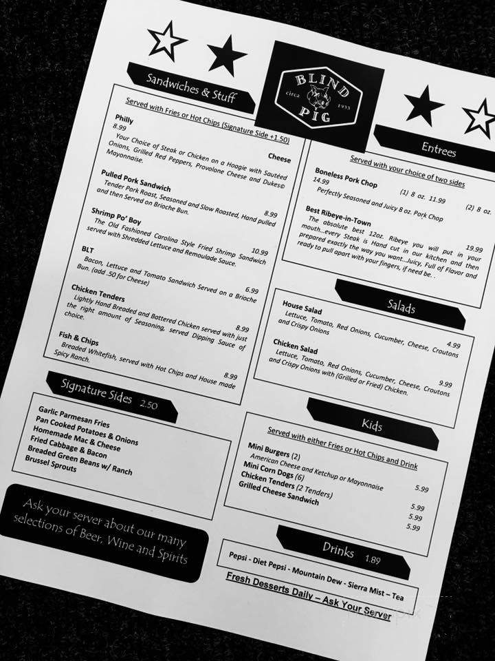 Blind Pig - Michigan City, IN menu_pic