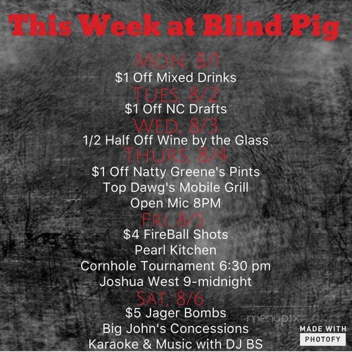 Blind Pig - Michigan City, IN menu_pic
