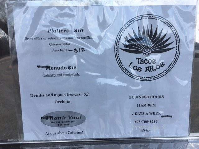 Tacos Los Altos - Hillsborough, NC menu_pic