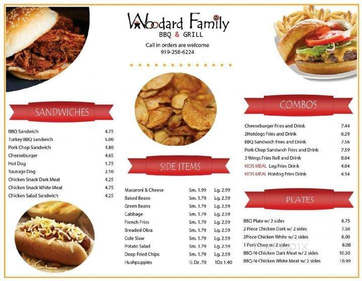 Woodard Family BBQ & Grill - Broadway, NC menu_pic