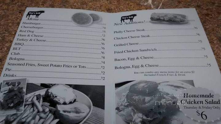 Guy's - Oxford, NC menu_pic