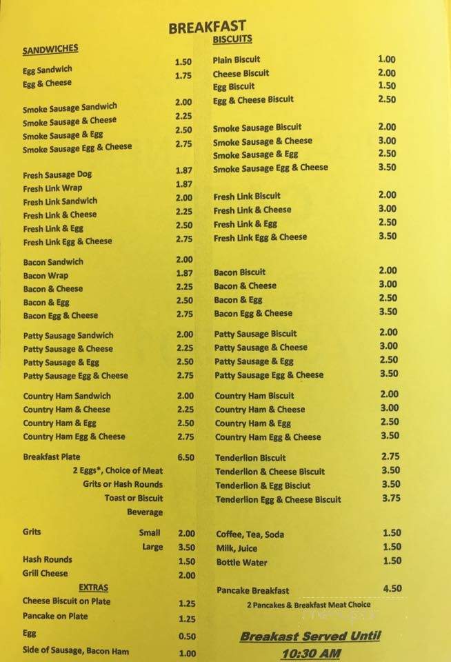 Roadrunner Cafe - Farmville, NC menu_pic