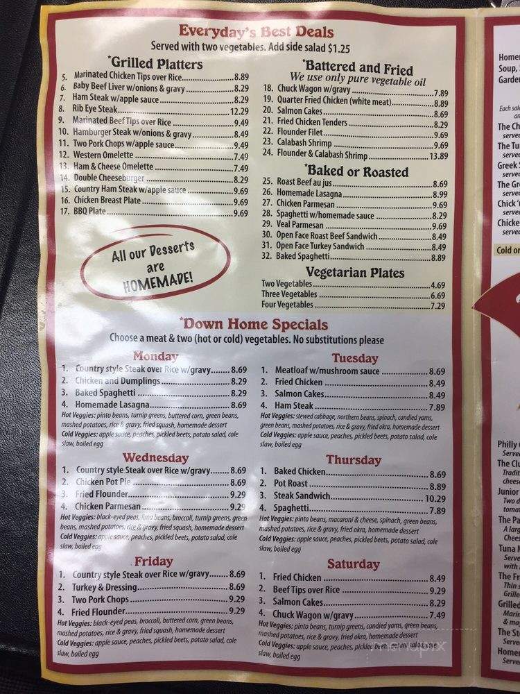 Johnny K's - Lincolnton, NC menu_pic