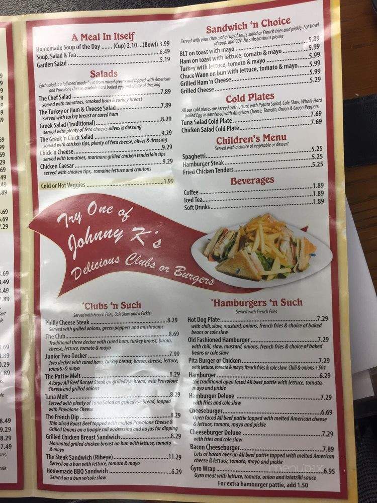 Johnny K's - Lincolnton, NC menu_pic