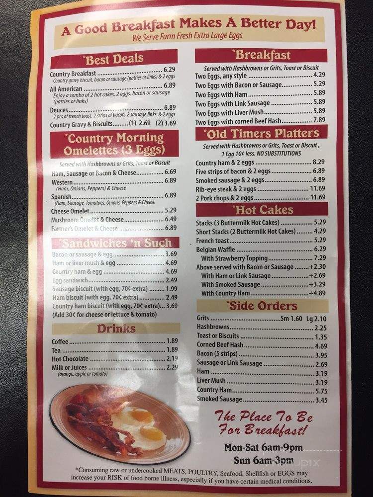 Johnny K's - Lincolnton, NC menu_pic