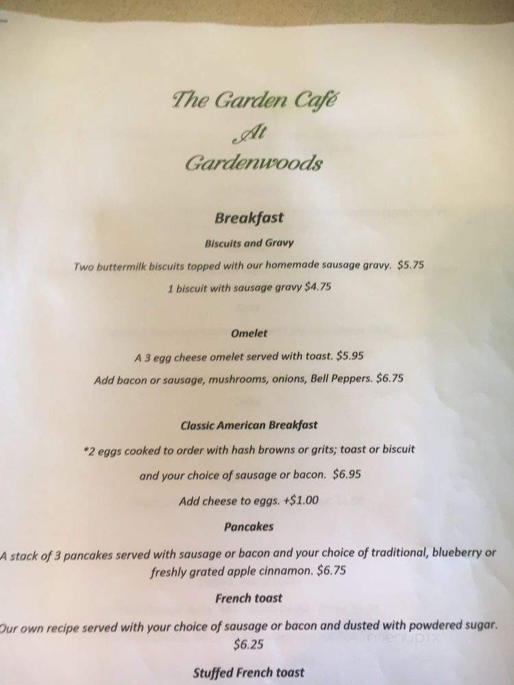 The Garden Cafe - Rutherfordton, NC menu_pic