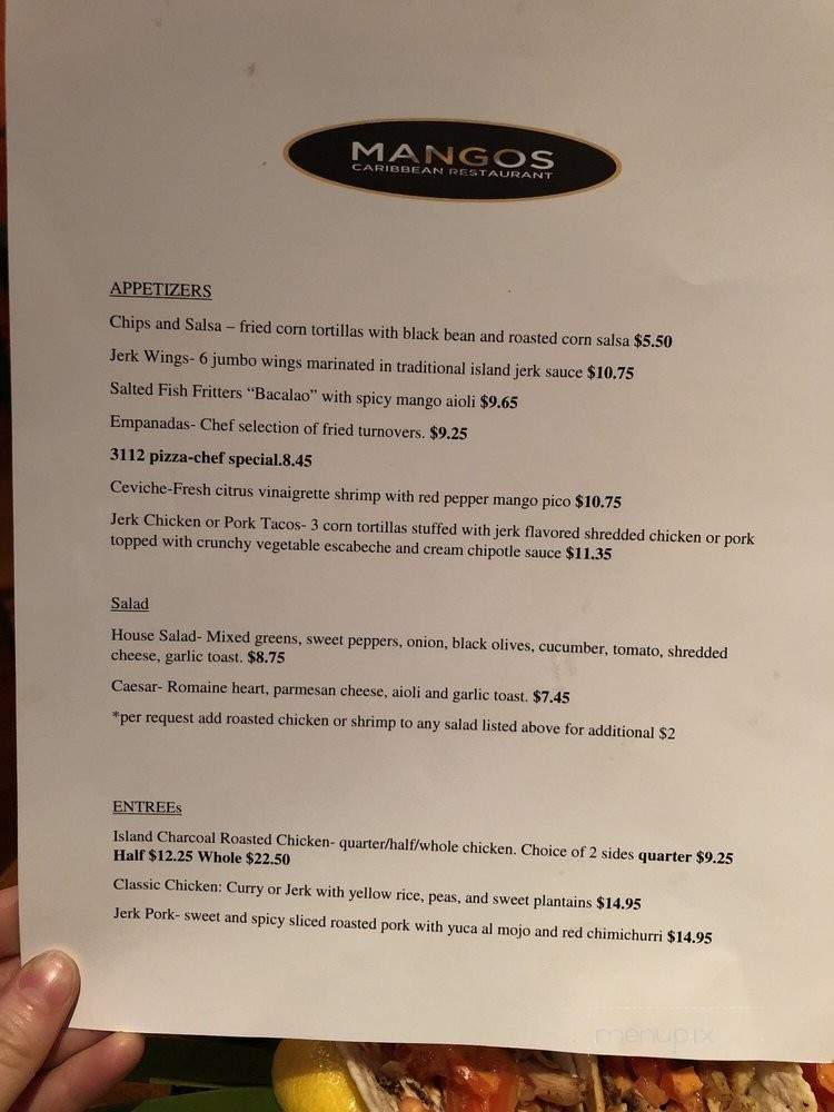 Mango's Caribbean Restaurant - Charlotte, NC menu_pic