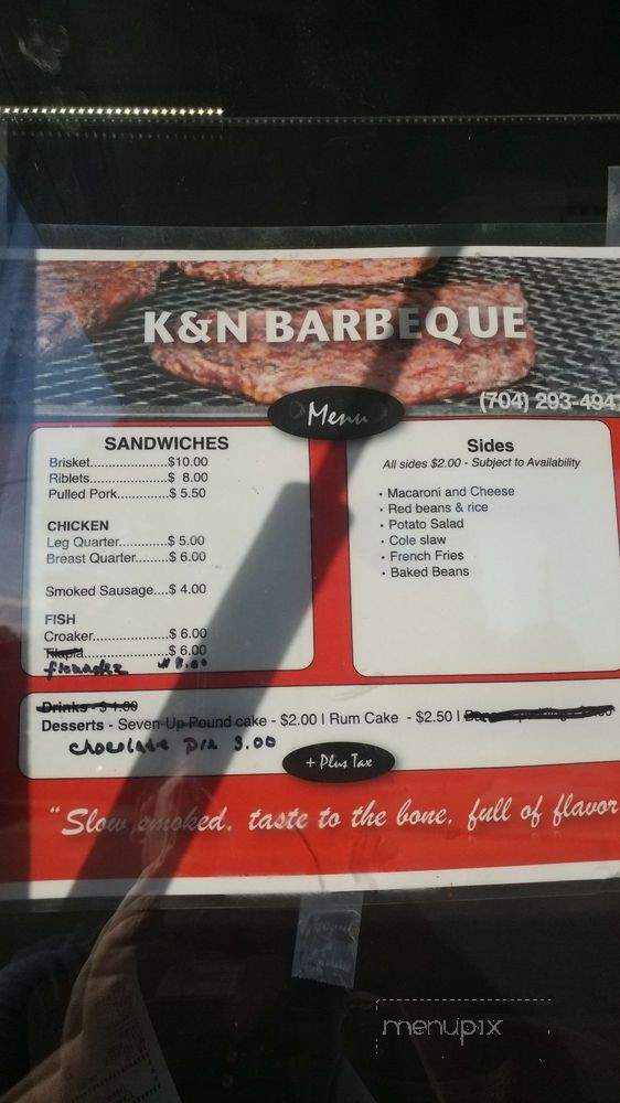 K & N Barbeque - Charlotte, NC menu_pic
