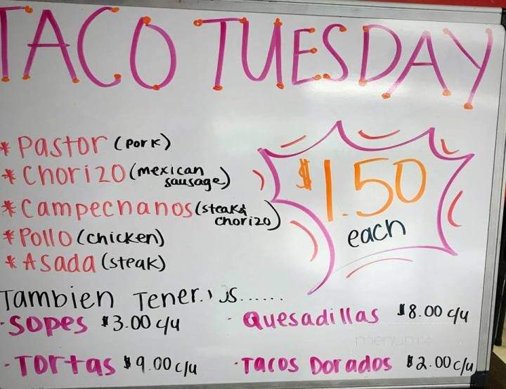 Senor Taco - Charlotte, NC menu_pic