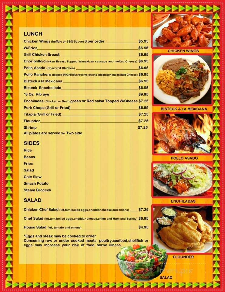 Senor Taco - Charlotte, NC menu_pic