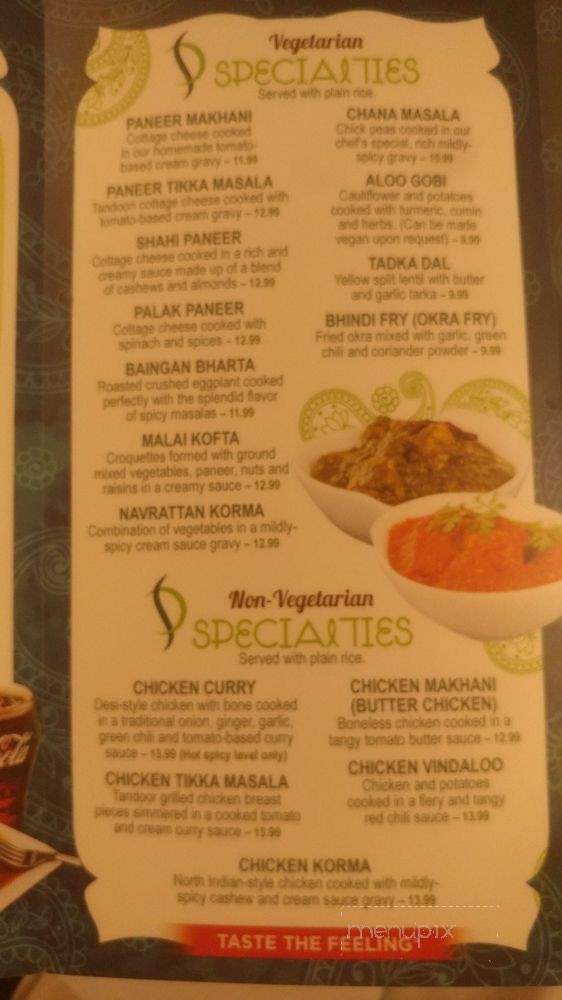 Menu of Salt n Pepper Indian Cuisine in Fayetteville, NC 28304