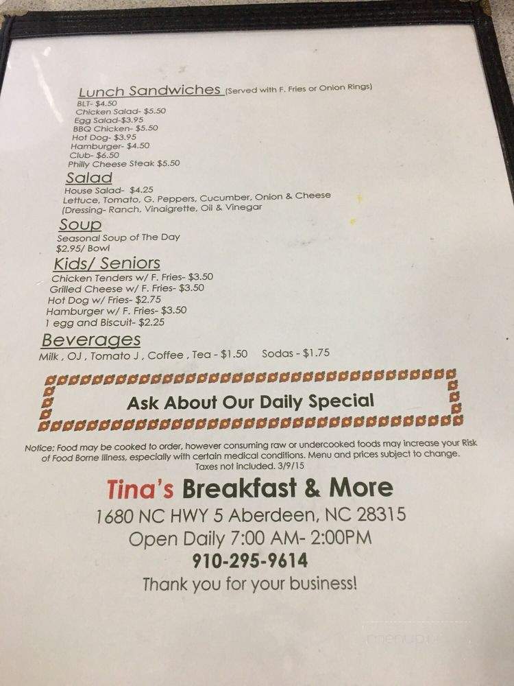 /31266858/Tinas-Breakfast-And-More-Aberdeen-NC - Aberdeen, NC