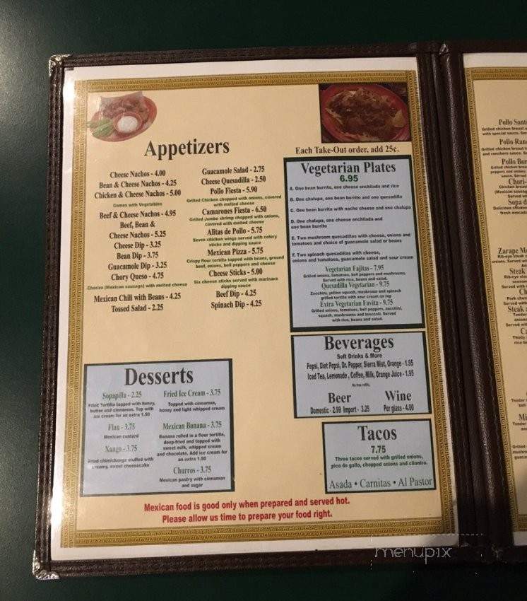El Zarape de Antonio - Lumberton, NC menu_pic