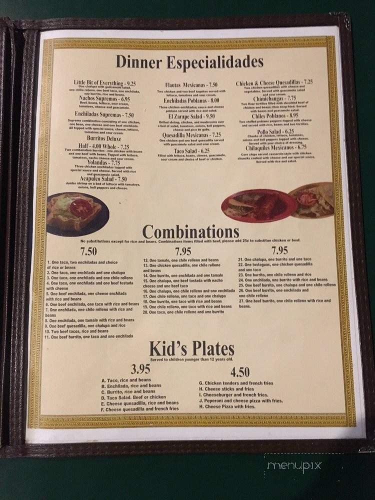 El Zarape de Antonio - Lumberton, NC menu_pic