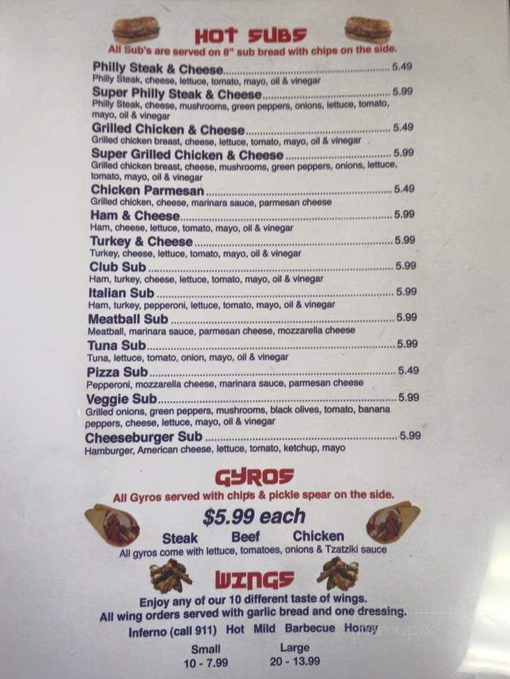 Dean's Pizza - Newton Grove, NC menu_pic