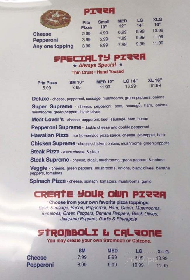 Dean's Pizza - Newton Grove, NC menu_pic