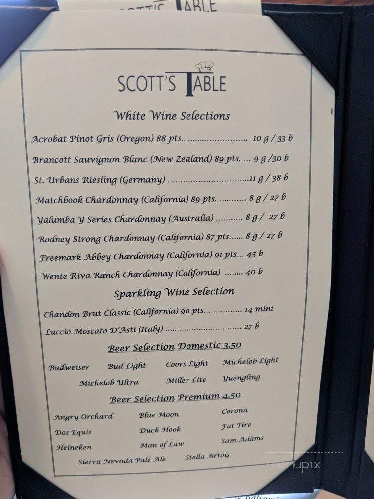 Scott's Table - Southern Pines, NC menu_pic