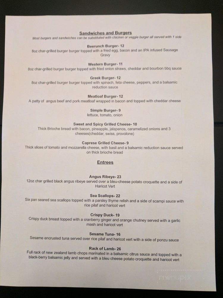 Chug & Grub - Surf City, NC menu_pic