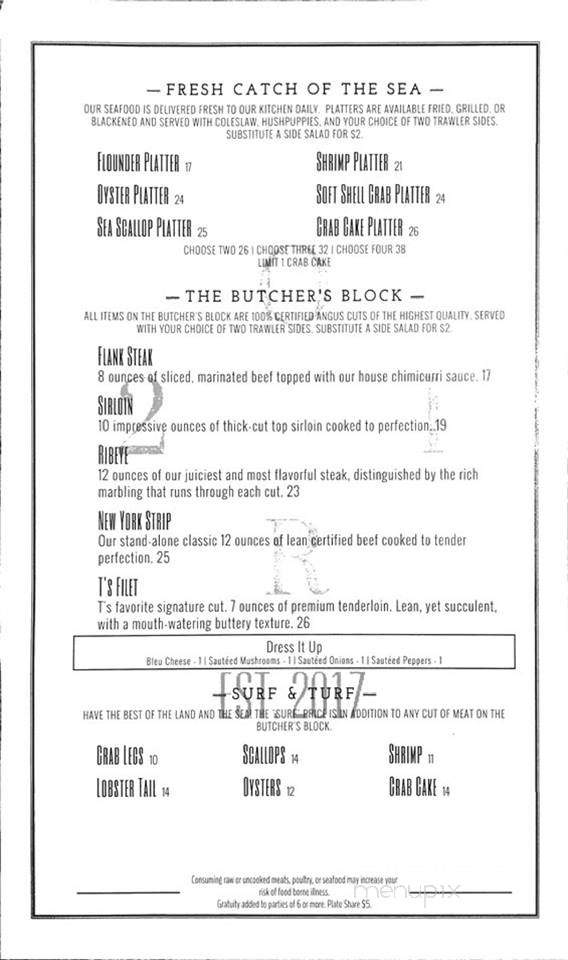 Outriggers 21 - Sneads Ferry, NC menu_pic