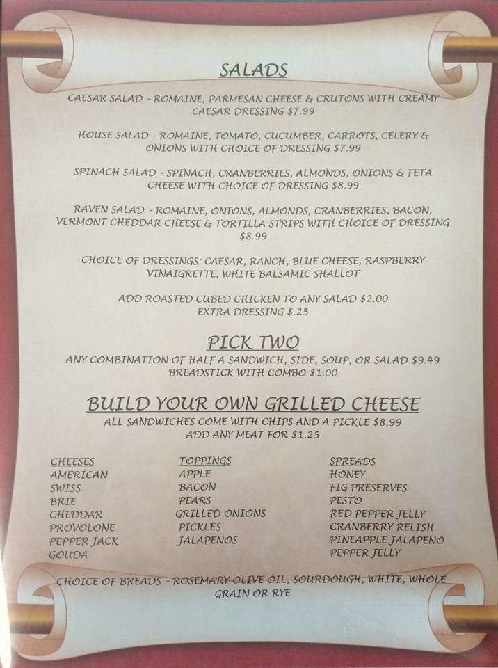 Raven Js Sandwhich Shoppe - Southport, NC menu_pic