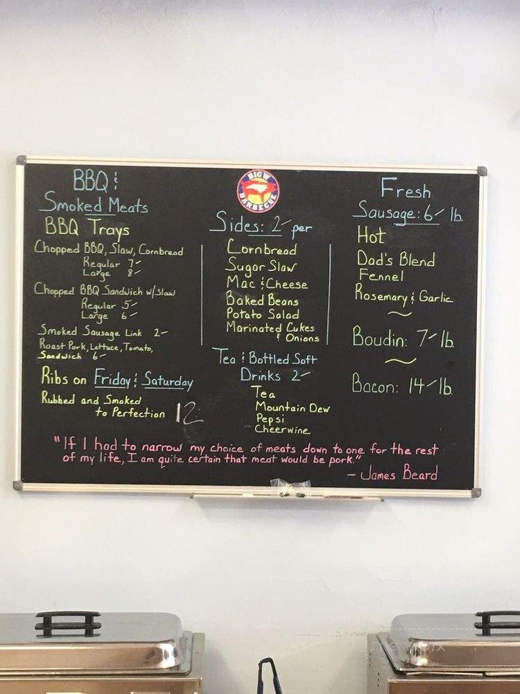 Big W Barbecue - Whiteville, NC menu_pic