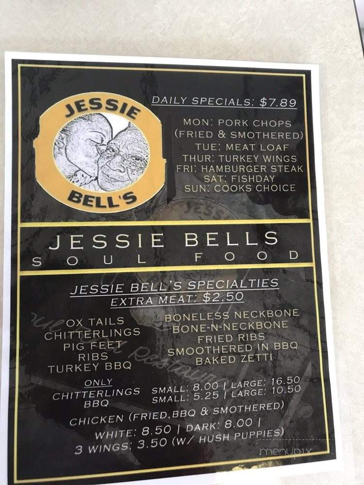 Jessie Bell's Soul Food Restaurant - Kinston, NC menu_pic