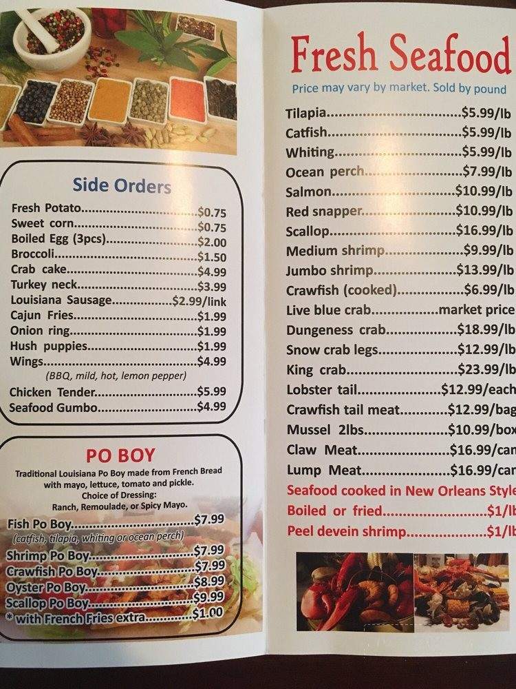 Cajun Seafood - Jacksonville, NC menu_pic