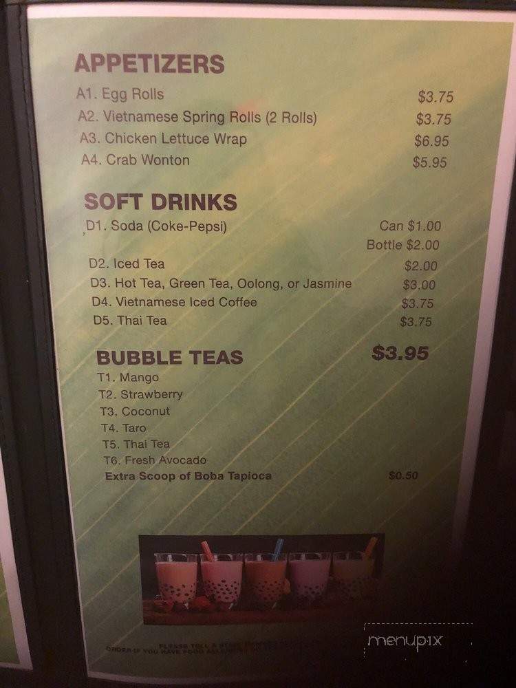 I Love Pho - Winterville, NC menu_pic