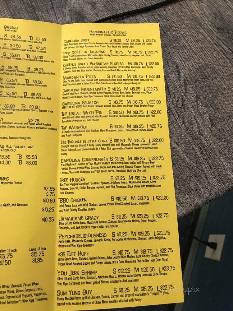 Carolina Pizza Co. - Boone, NC menu_pic