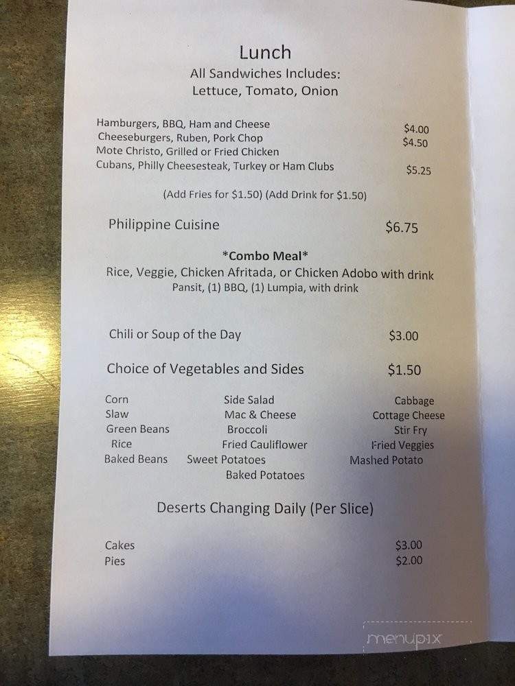 Amerisian Restaurant - Jonesville, NC menu_pic
