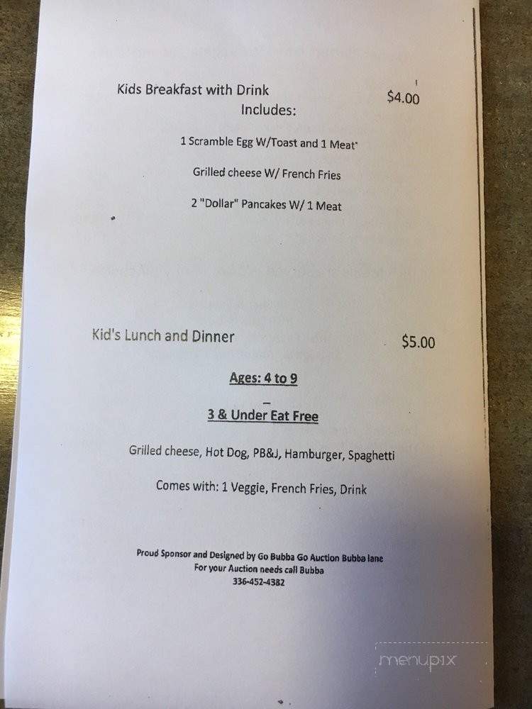 Amerisian Restaurant - Jonesville, NC menu_pic