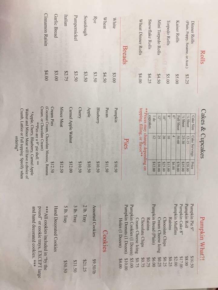 Our Daily Bread Bakery - Canton, NC menu_pic