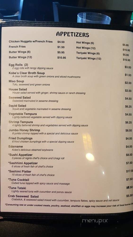 Kobe Express Japanese Restaurant - Franklin, NC menu_pic