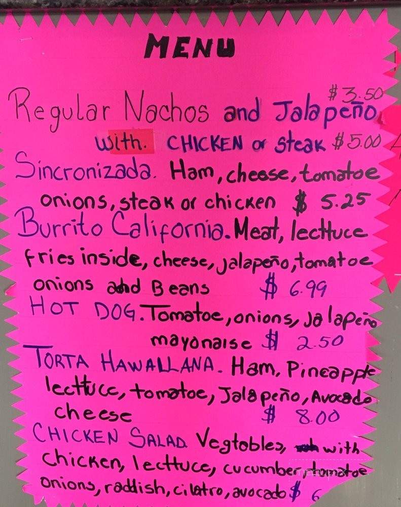 Rico's Tacos - Franklin, NC menu_pic