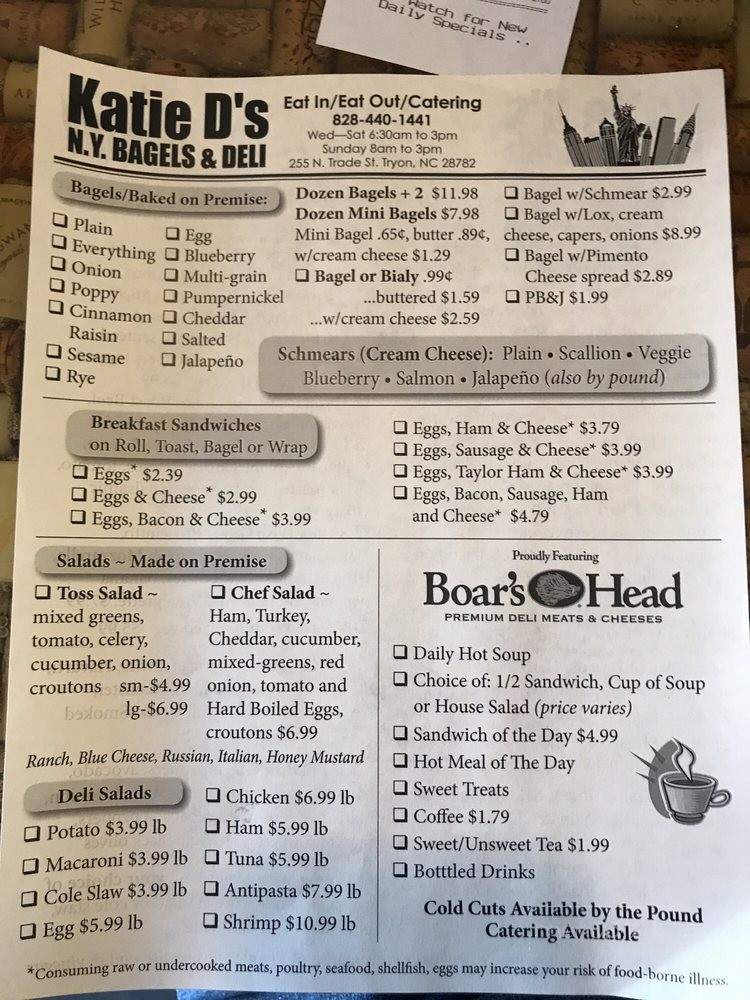 Katie D's New York Bagels & Deli - Tryon, NC menu_pic