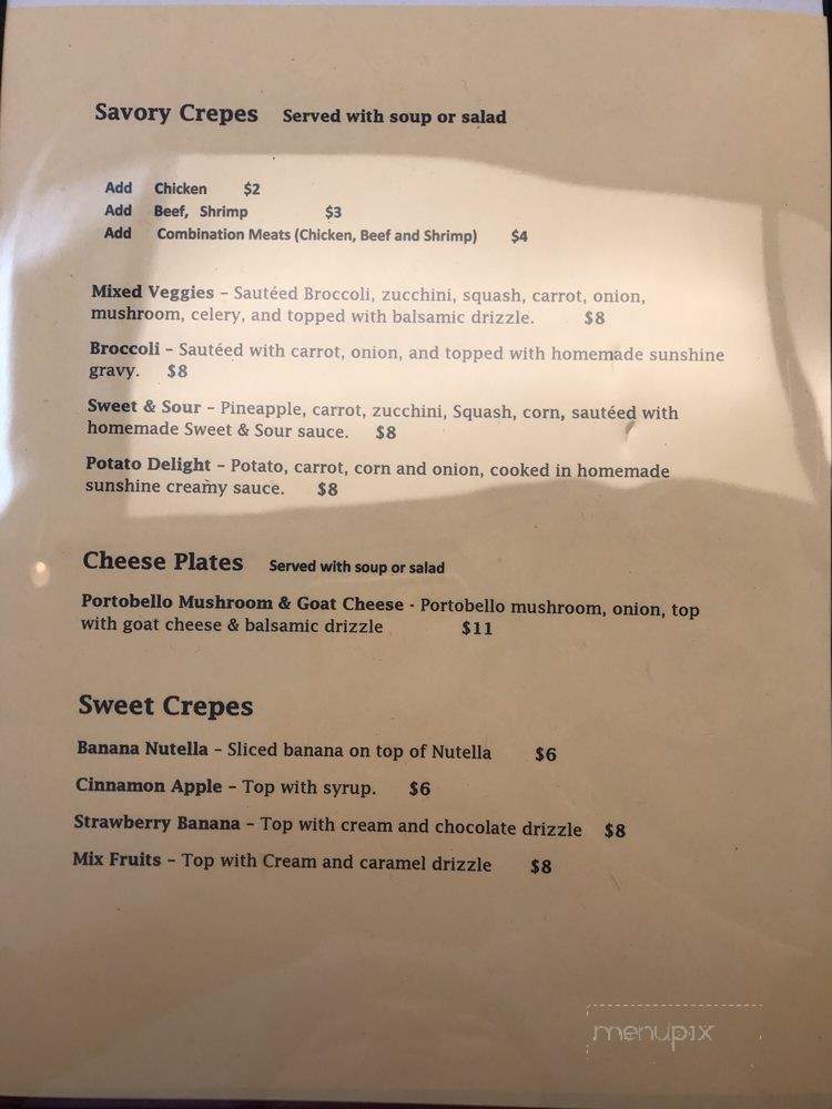 Cafe Crepe Mania - Hendersonville, NC menu_pic