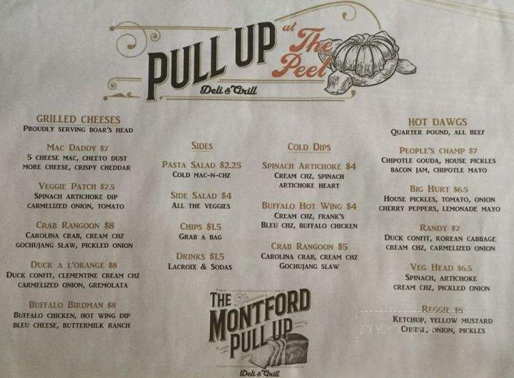 Pull Up at the Peel Deli and Grill - Asheville, NC menu_pic