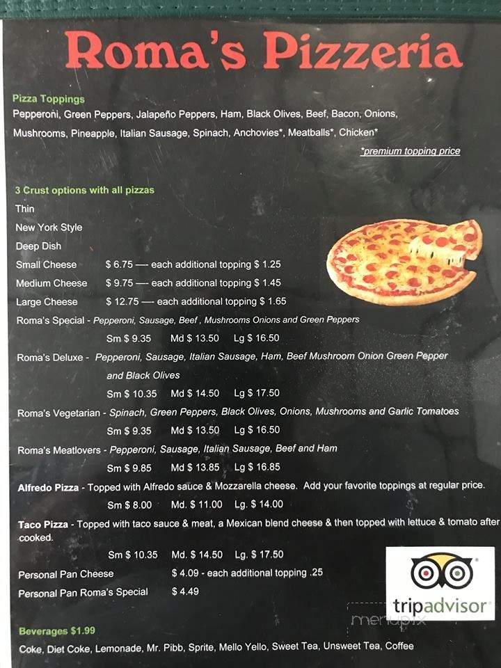 The Pizza Place - Hayesville, NC menu_pic