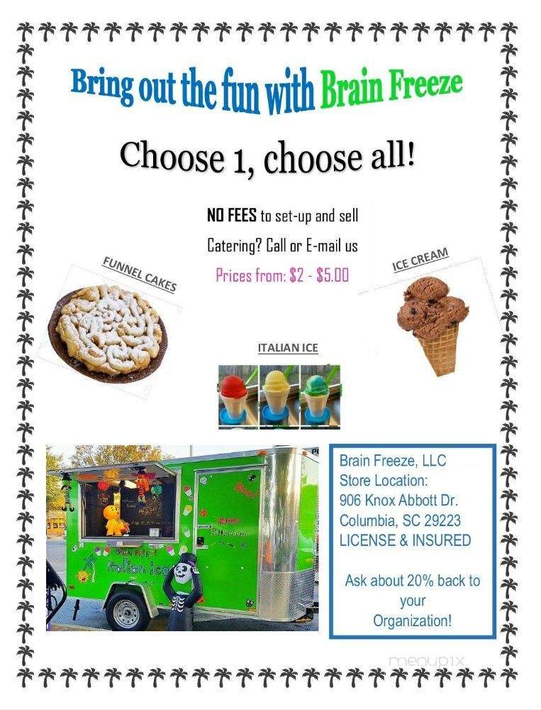 Brain Freeze - Cayce, SC menu_pic