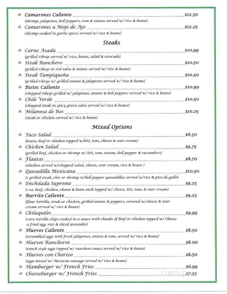 Taqueria Chile Caliente - Gaston, SC menu_pic
