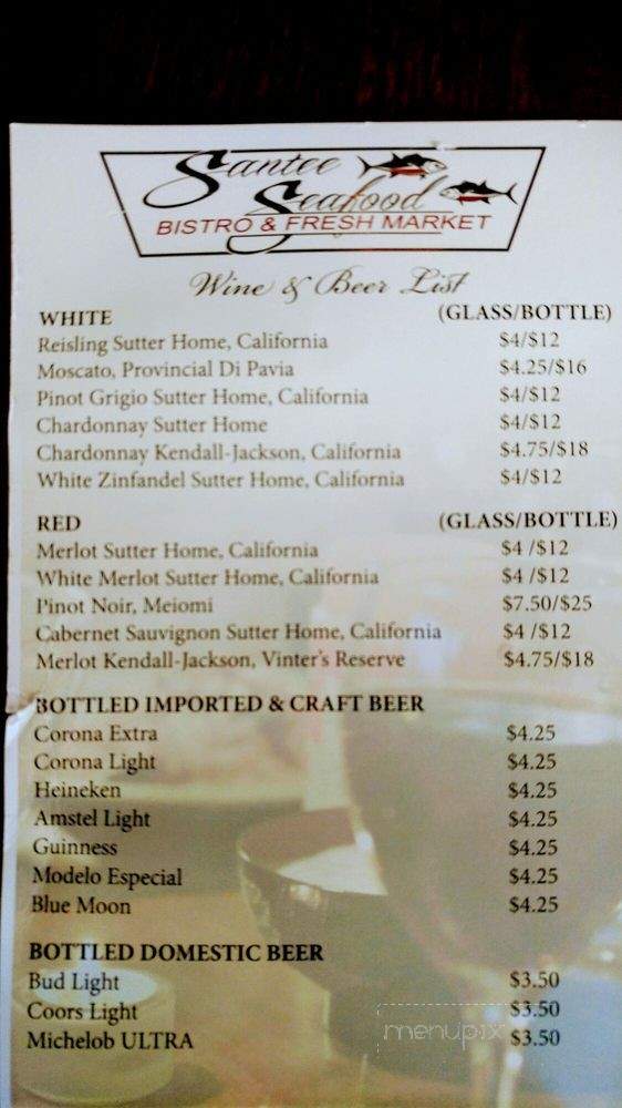 Santee Seafood Bistro & Fresh Market - Santee, SC menu_pic