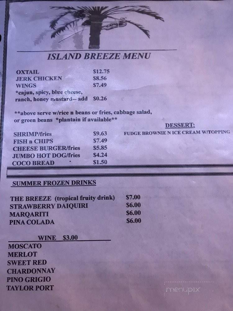 Island Breeze - Charleston, SC menu_pic