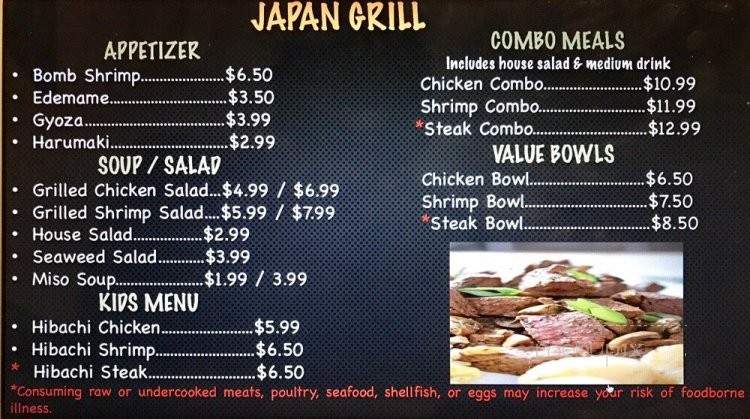 Japan Grill - Summerville, SC menu_pic