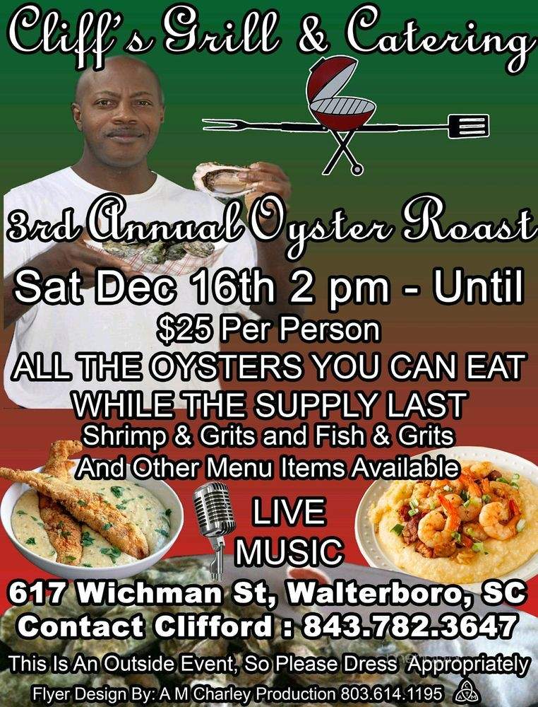 Cliff's Grill - Walterboro, SC menu_pic